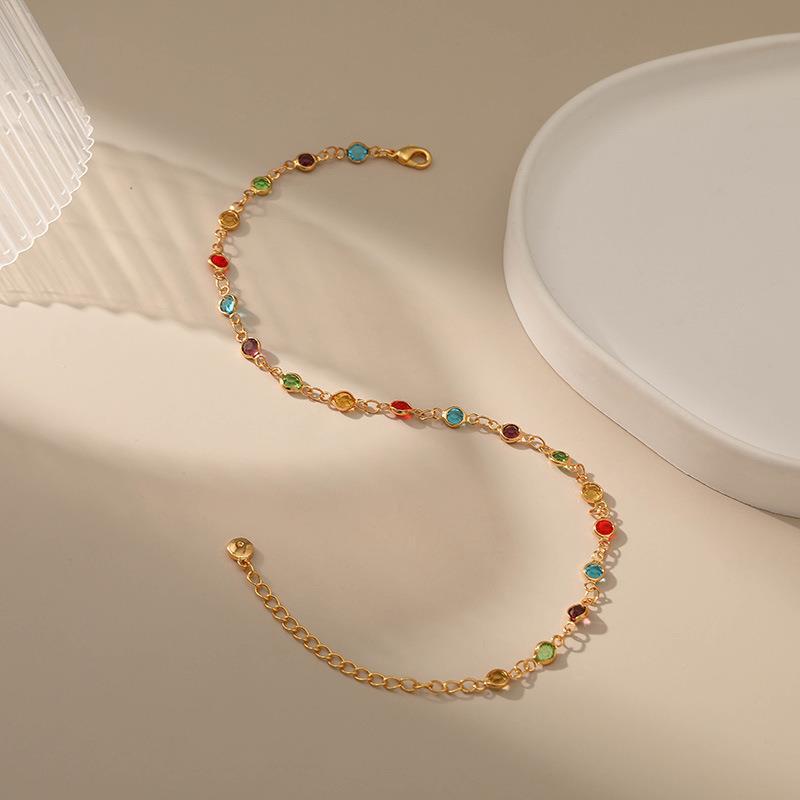 Bunte Edelstein Fußkette Karnz