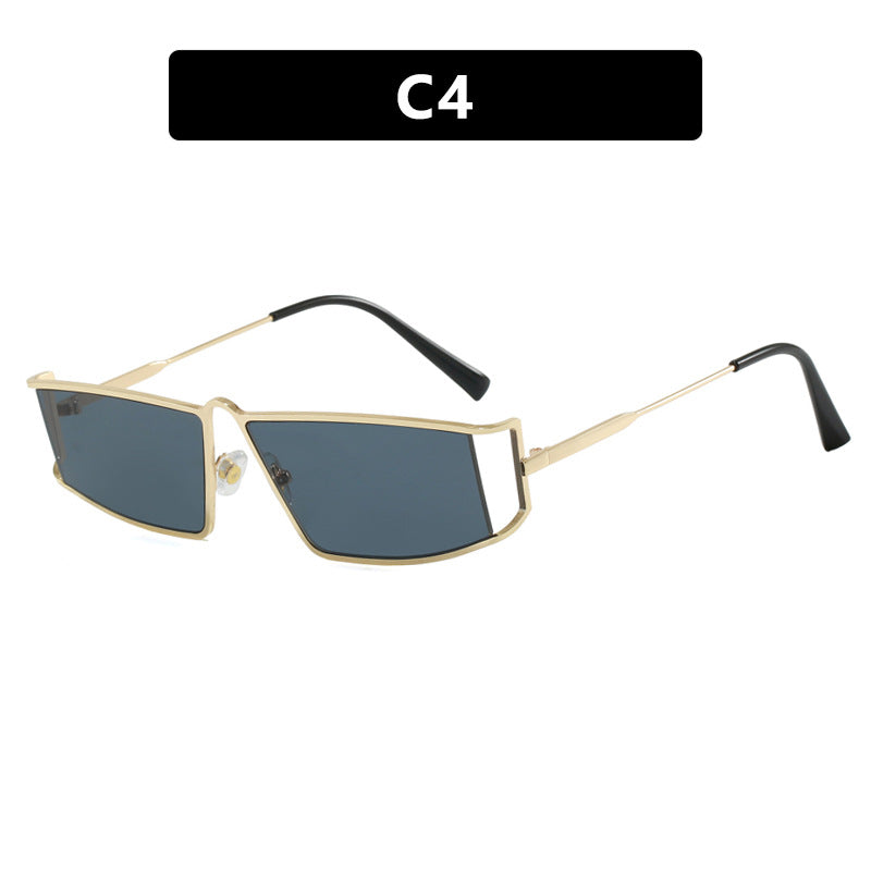 Damen trendige Sonnenbrille im futuristischen Design mit eckigen Gläsern Karnz