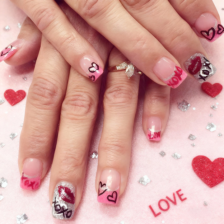 Romantische herzthemen Nagelkunst zum Aufkleben Karnz