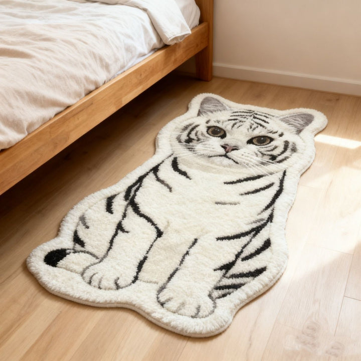 Niedlicher katzenmotivierter, plüschiger Teppich