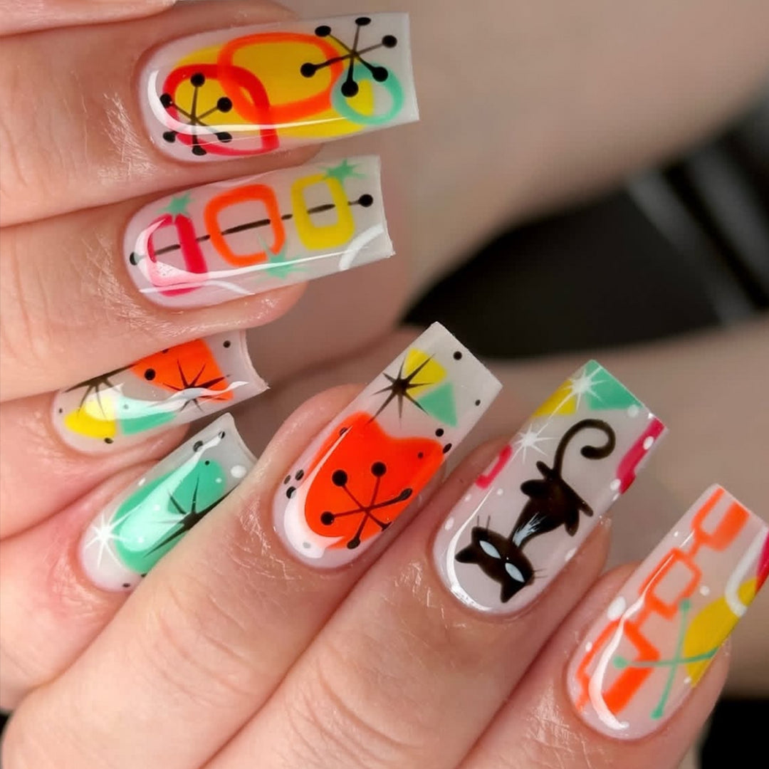 Künstlerisches Abstraktes Nagelkunst Set Karnz