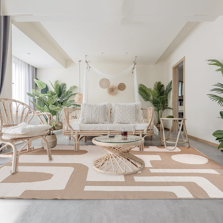 Moderner flachgewebter Wohnzimmer-Teppich mit abstraktem geometrischem Design Karnz