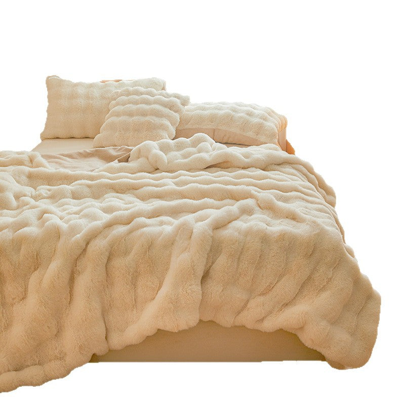Übergroße luxuriöse Kunstfell-Decke mit tiefem, plüschigem Flor für Sofa und Bett