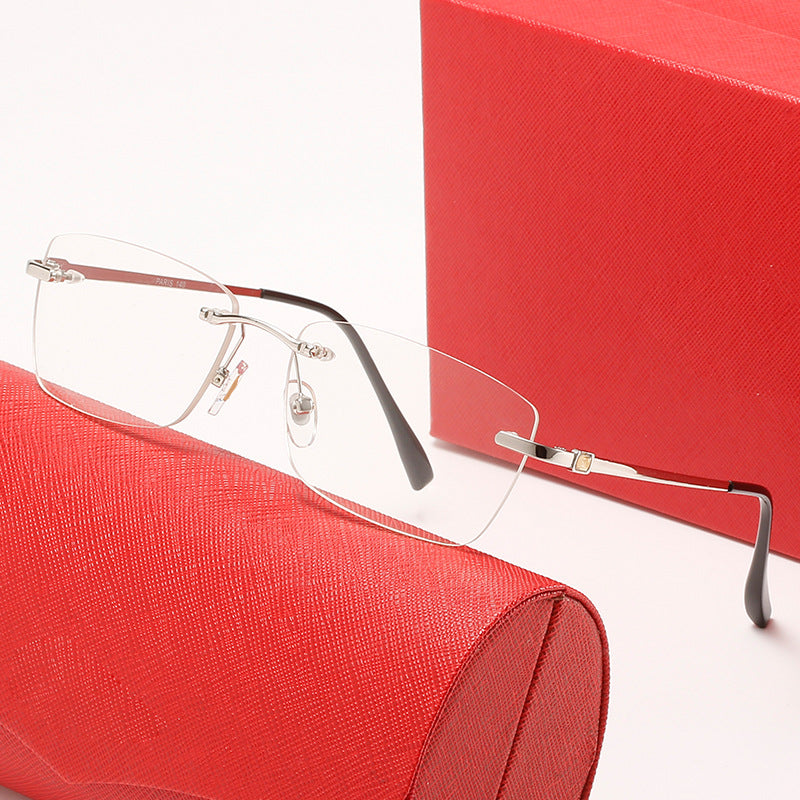 Damen modische Halbrahmen-Sonnenbrille mit stilvollem Metallrahmen Karnz