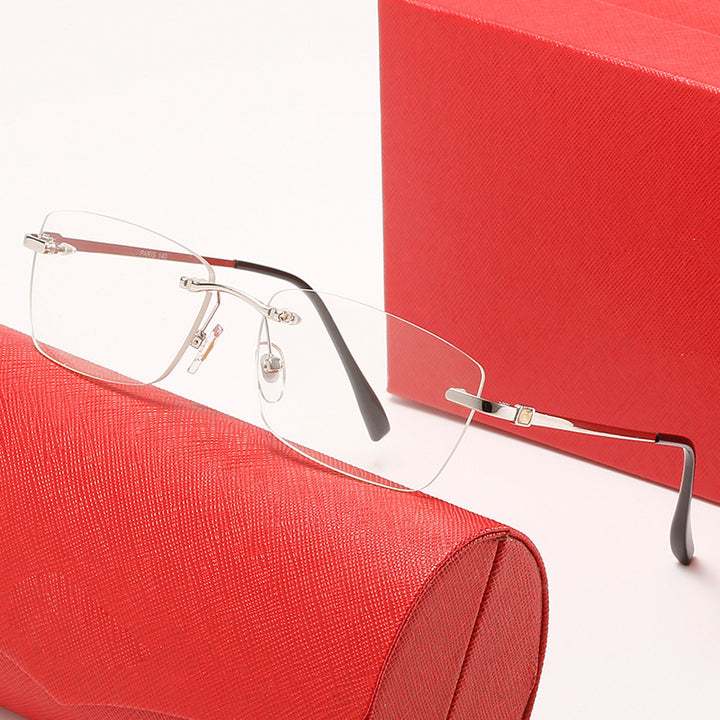 Damen modische Halbrahmen-Sonnenbrille mit stilvollem Metallrahmen Karnz