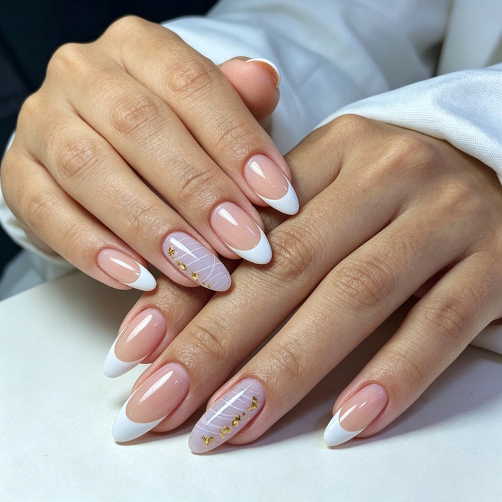 Elegante French Tip Gel-Nagelverstärkungen Karnz 1789915803