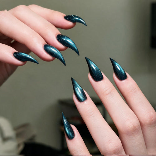 Premium Press-On-Nagelset mit Tropfen-Design