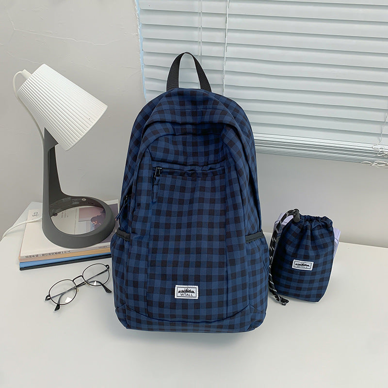 Stylische Karierte Rucksack Karnz
