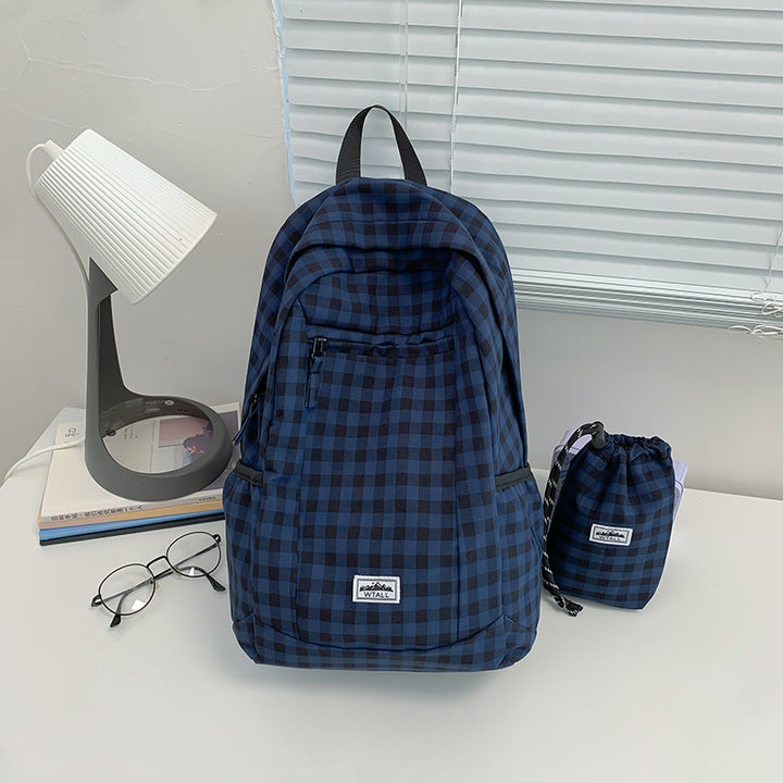 Stylische Karierte Rucksack Karnz