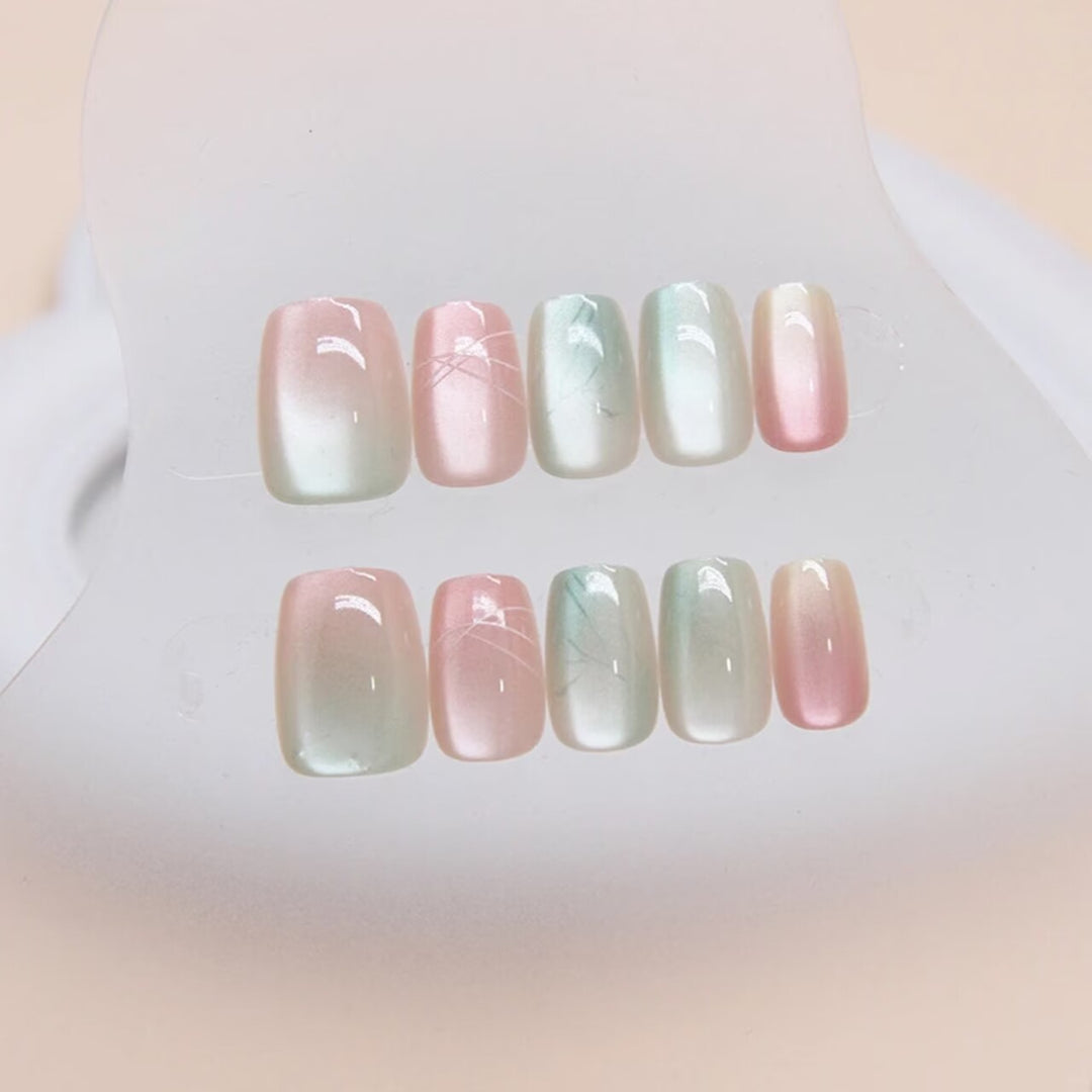 Künstlerisches Ombre Press-On Nageldesign Set