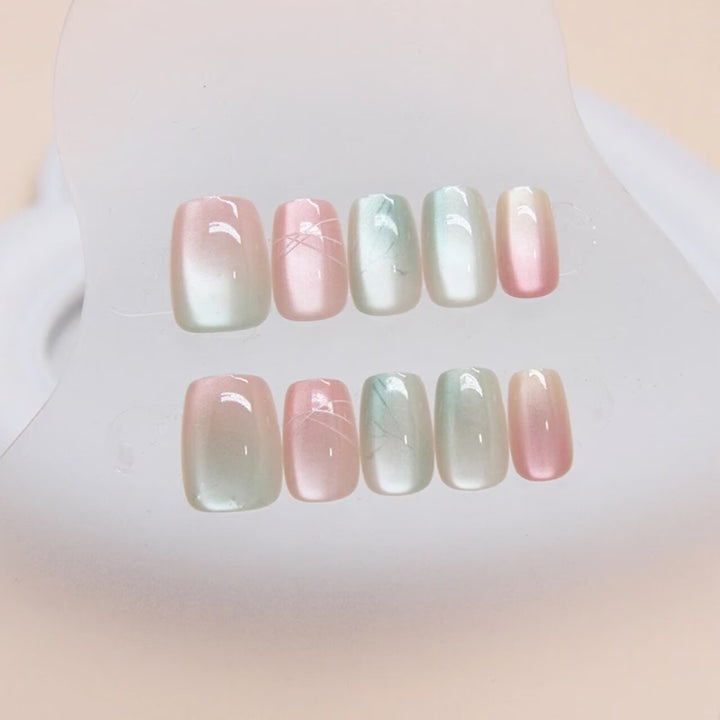 Künstlerisches Ombre Press-On Nageldesign Set