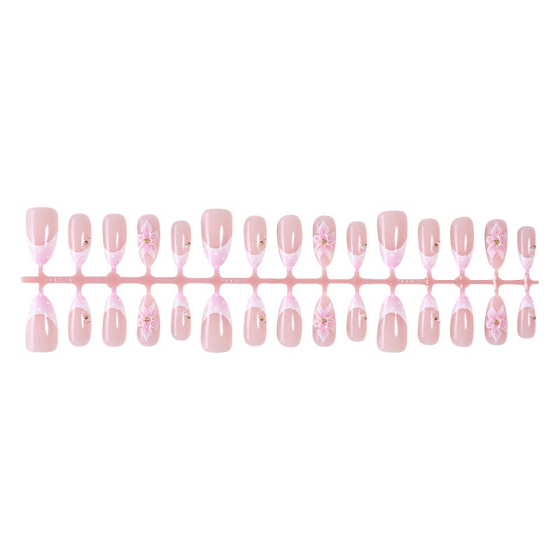 Elegantes florales Press-On-Nagelkunst-Set Karnz 1788495644