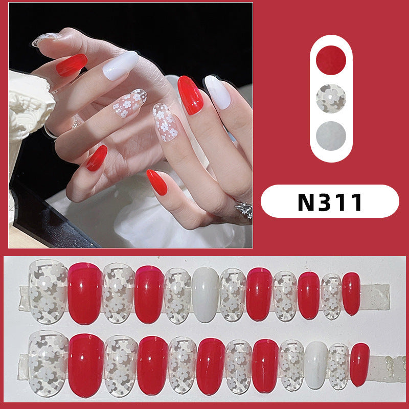 Blumenmuster Press-On Nagelset