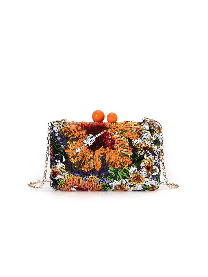 Paillette Blumen Clutch