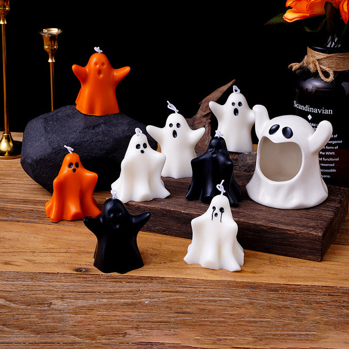 Mini Ghost Skulpturale Sojawachskerze mit Baumwolldocht
