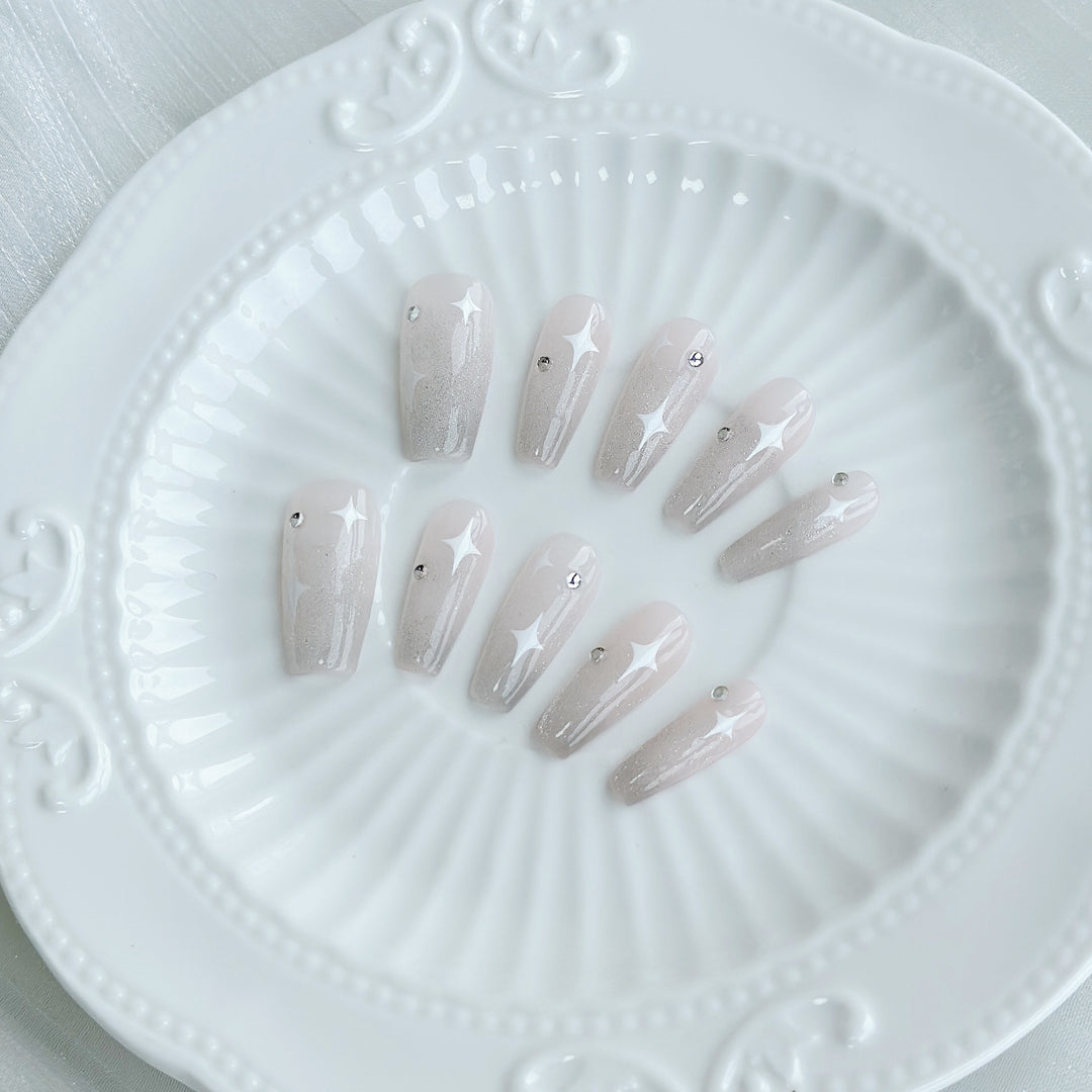 Glitzer Ombre Druck-Nagelkunstset