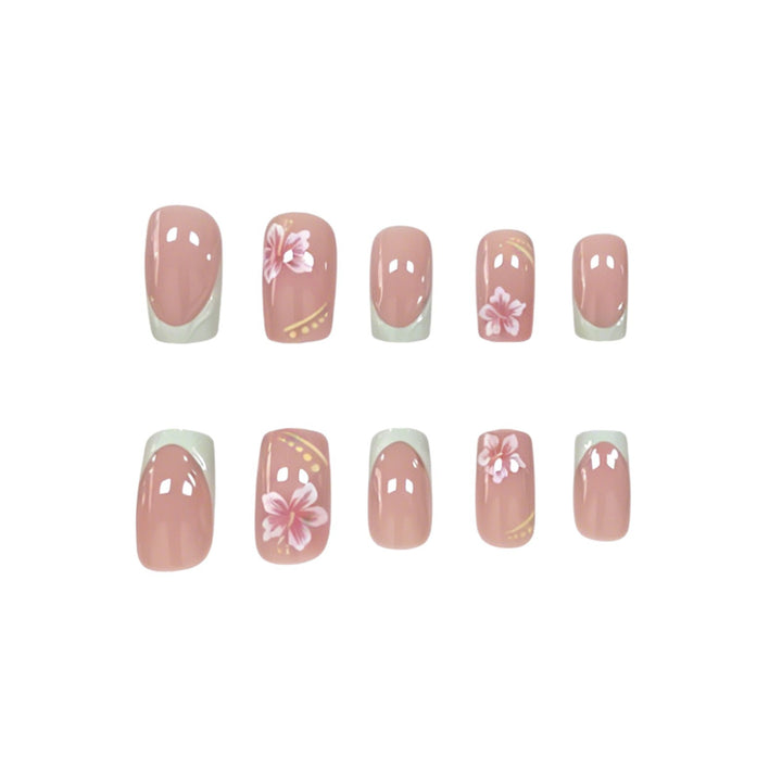 Dekorative florale Press-On-Nagelkunst Karnz