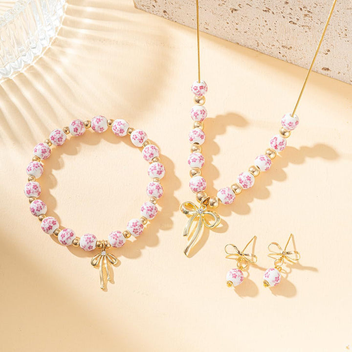 Florale Perlen-Charm-Armband Karnz
