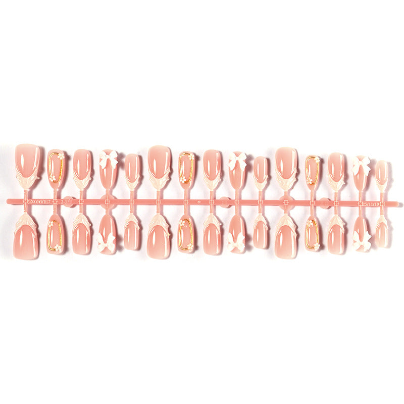 Elegantes 3D Blüten Press-On Nagelkunst Set Karnz
