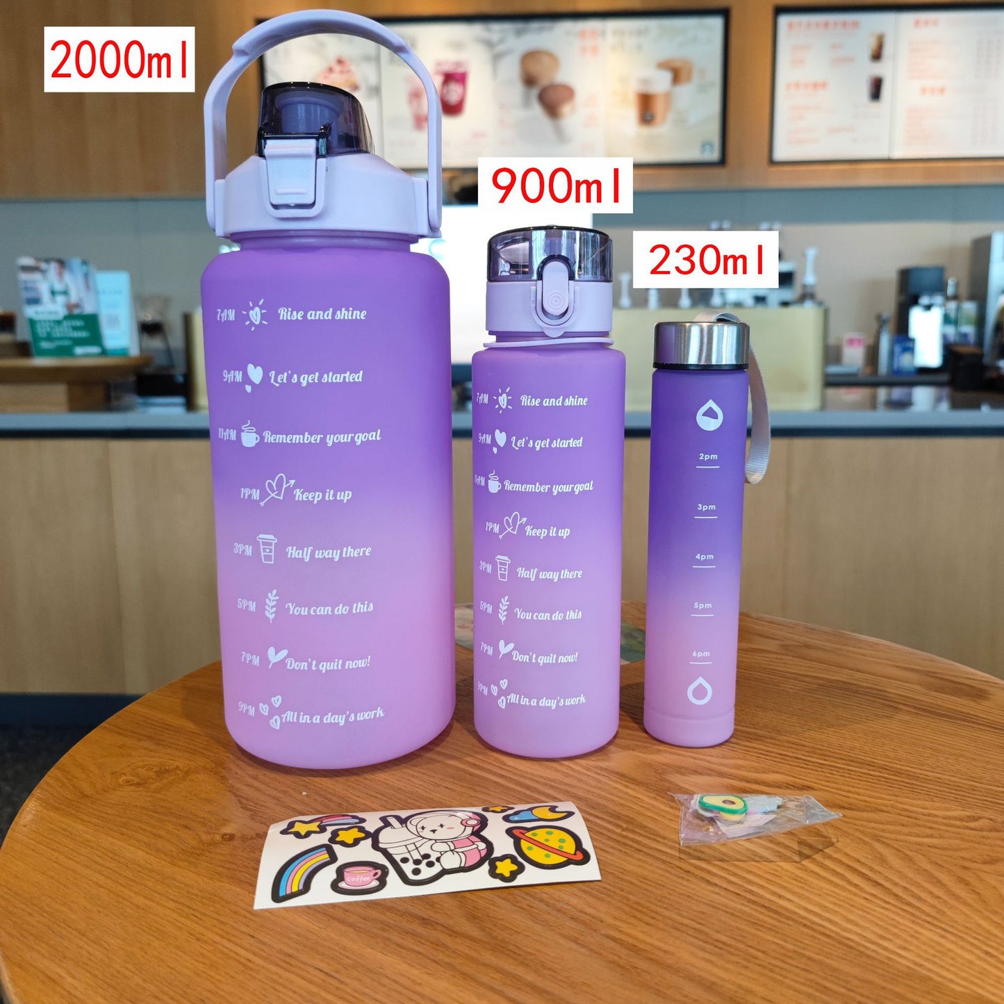 Damen Motivierende Trinkflasche mit Zeitmarkierungen Karnz