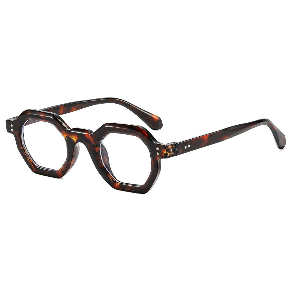 Damen oktagonale Sonnenbrille mit modischem Muster und UV-Schutz Karnz