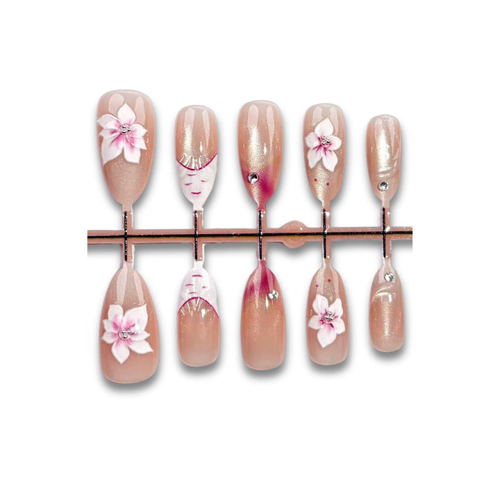 Blumen-Design Druck-On Nagel Kollektion