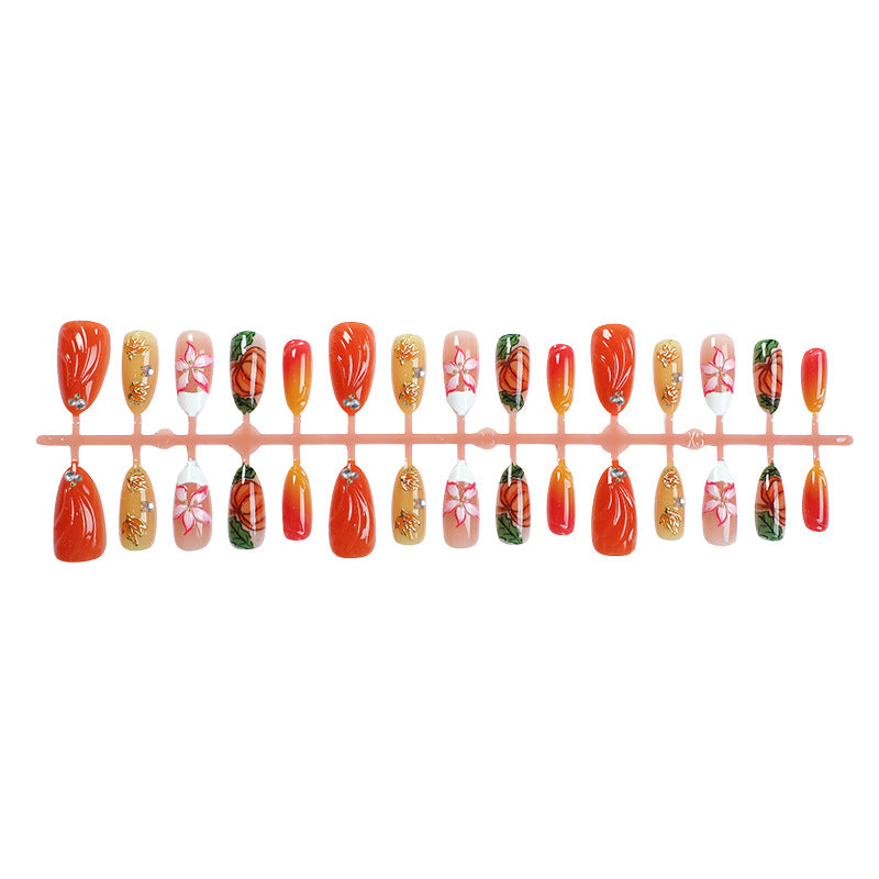 Künstlerisches herbstliches Press-On Nagelset