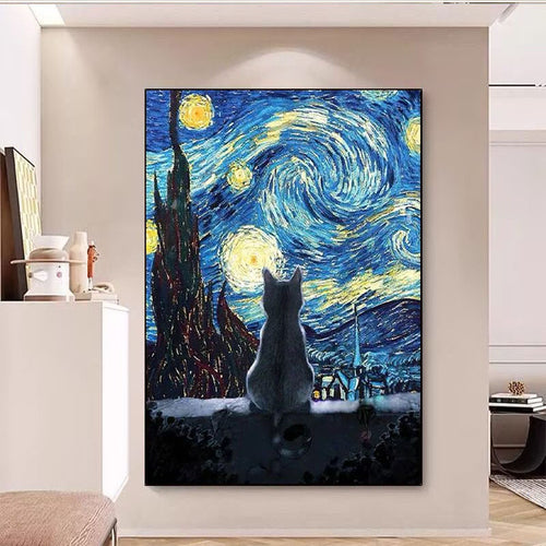 Künstlerische katzenhafte Leinwandkunst