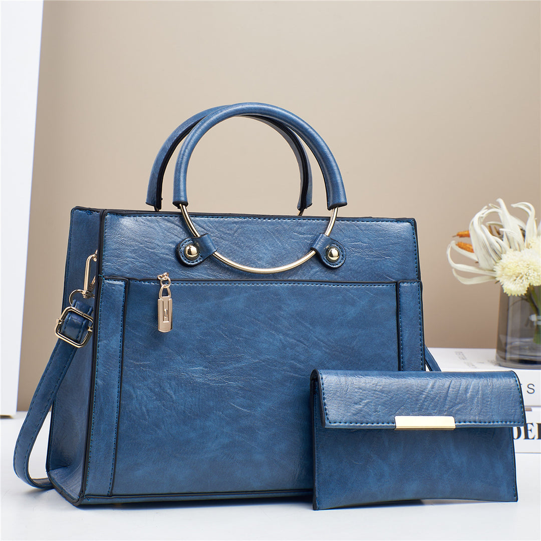Elegante Handtasche mit Abnehmbaren Schulterriemen und Passendem Geldbeutel Karnz