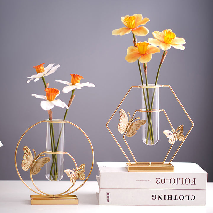 Dekorativer Schmetterling Glas Testrohr Vasenhalter