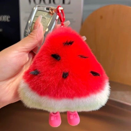 Plüsch-Wassermelonen-Themen-Schlüsselanhänger-Set Karnz