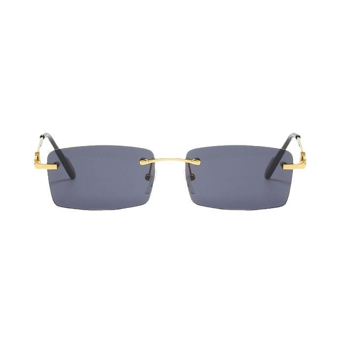 Damen rechteckige Designer-Sonnenbrille mit elegantem Metallrahmen Karnz
