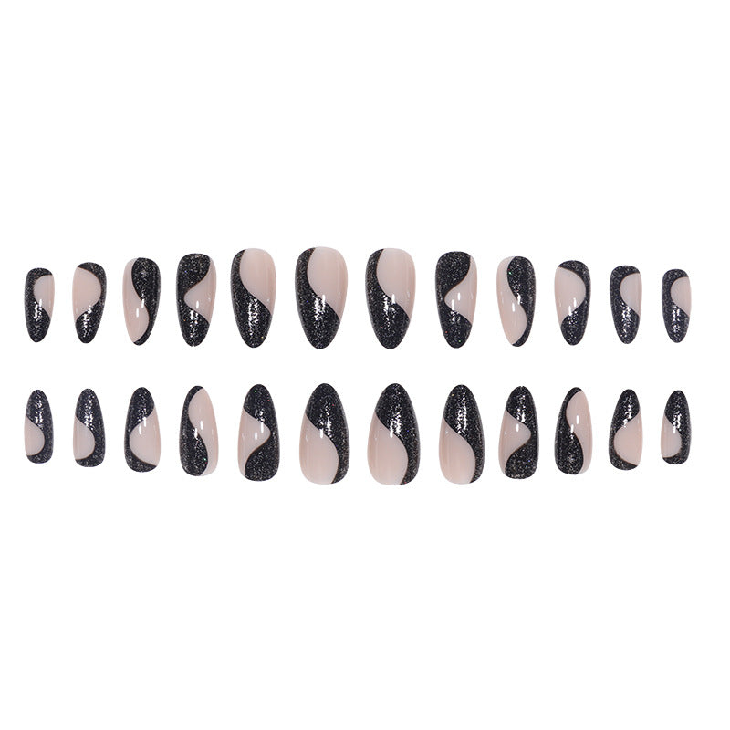 Glamouröse abstrakte Stiletto Press-On Nägel Karnz