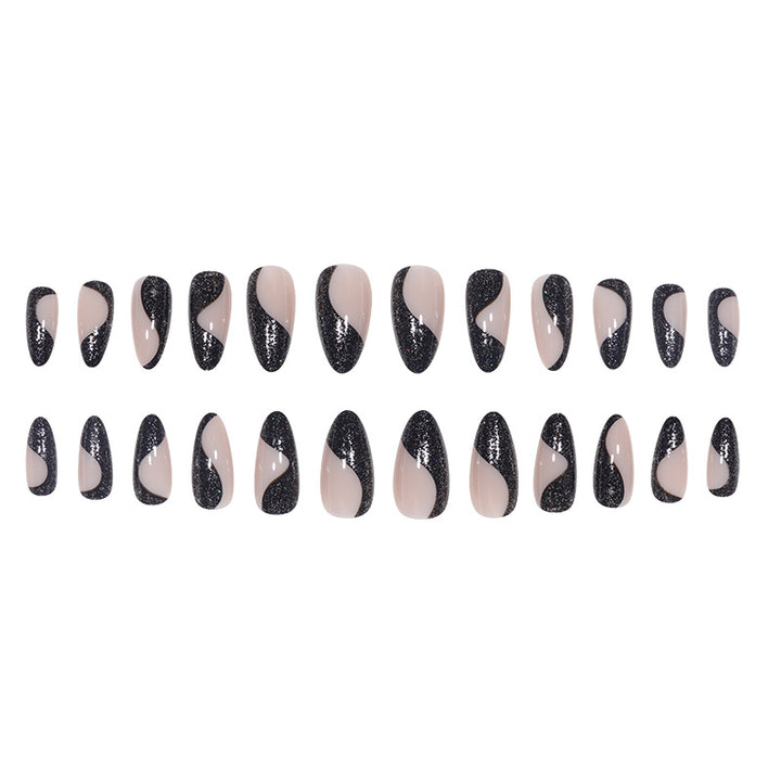 Glamouröse abstrakte Stiletto Press-On Nägel Karnz