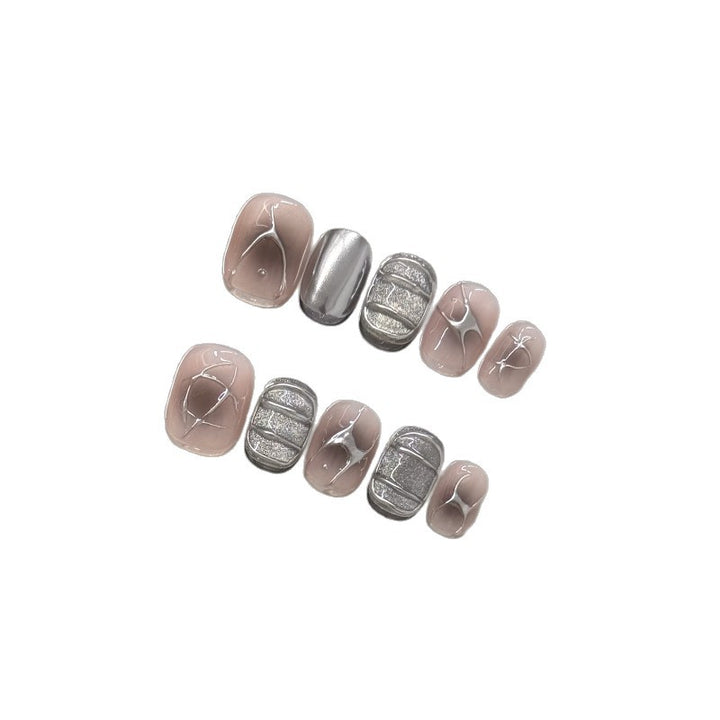 Elegantes abstraktes Press-On-Nagelkunst-Set Karnz