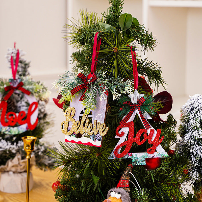 Dekoratives Holzschild mit Weihnachtsbotschaft Karnz