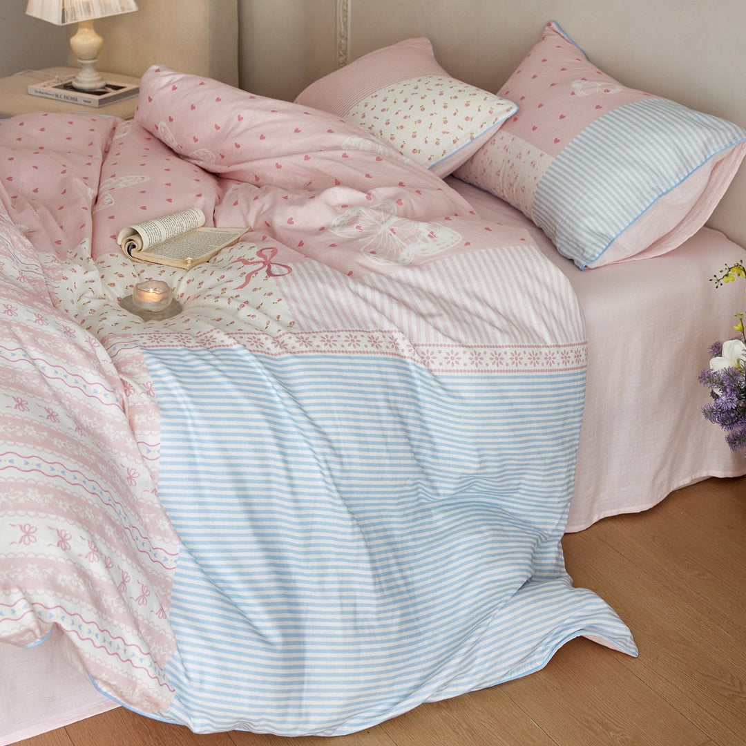 Patchwork-Baumwoll-Bettwäschegarnitur im Vintage-Patchwork-Design
