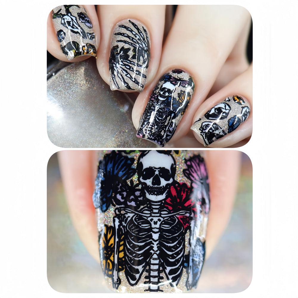 Kreatives Skelett-Nageldesign Karnz