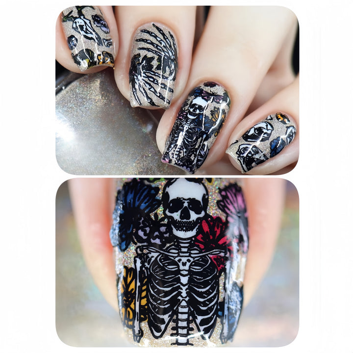 Kreatives Skelett-Nageldesign Karnz