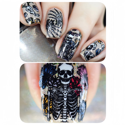 Kreatives Skelett-Nageldesign Karnz