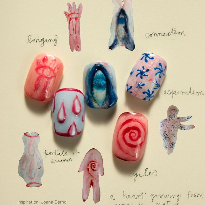 Künstlerisches Kaffee-inspiriertes Press-On Nagelkunst Set Karnz