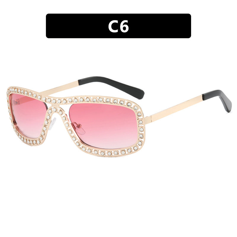 Damen modische Sonnenbrille mit funkelndem Rahmen Karnz