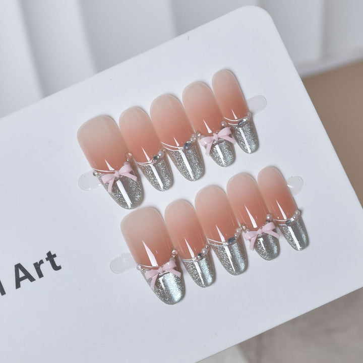 Künstlerische Ombre Press-On Nagelverlängerungen Karnz