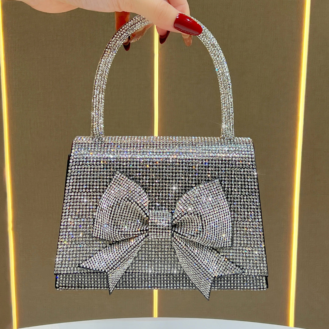 Kristall Schleifen-akzentierte Abendhandtasche