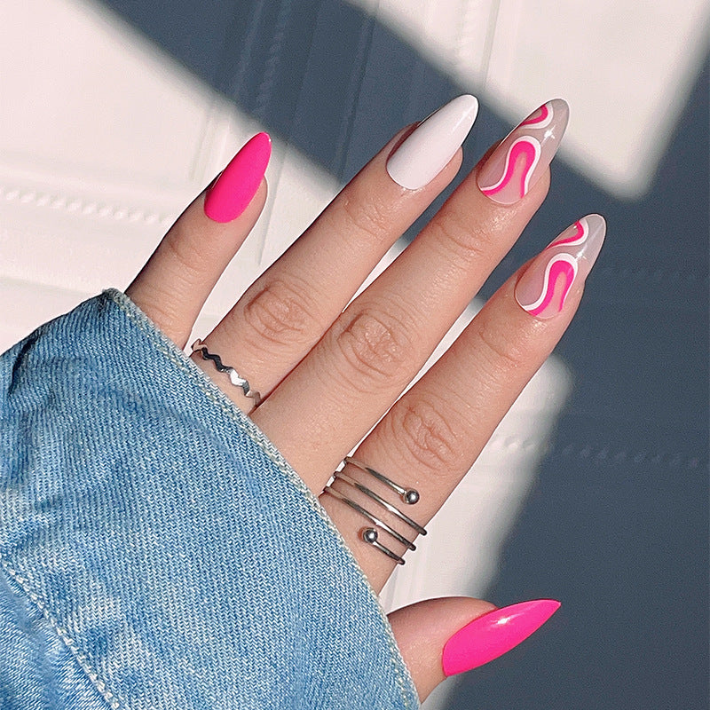 Abstract Swirl Design Press-On Nails Karnz