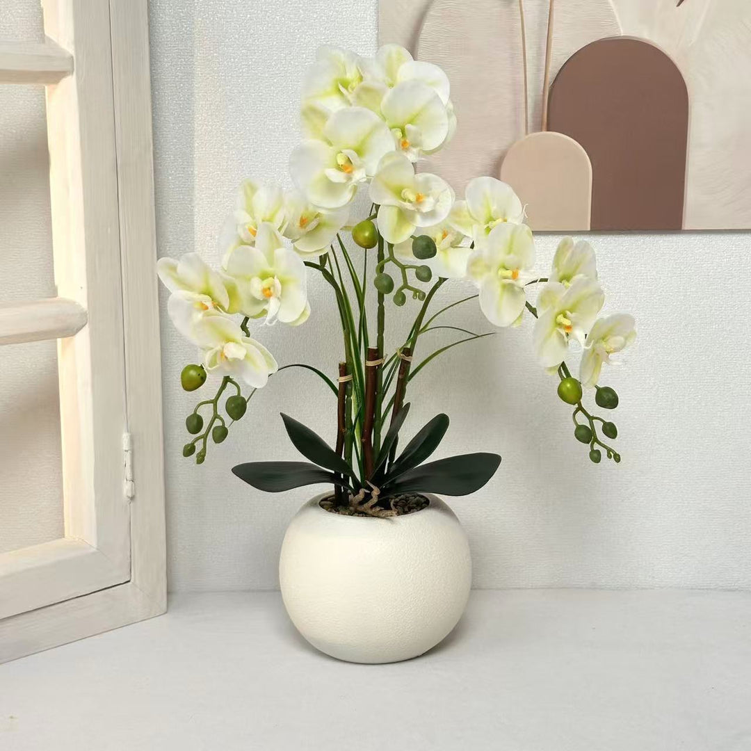 Elegante künstliche Orchideenpflanzenarrangement für die Wohnkultur