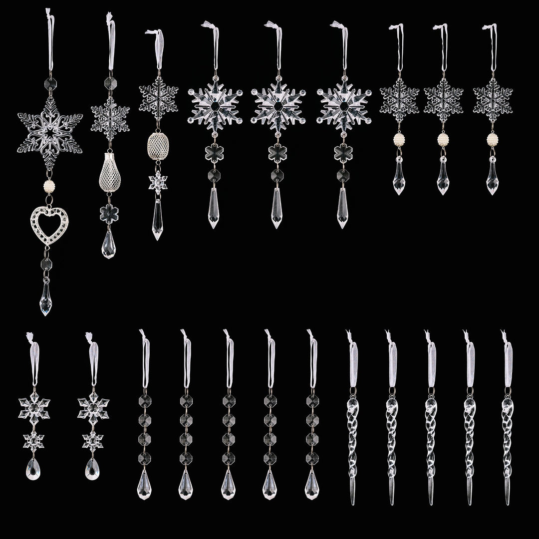 Dekoratives Schneeflocken Ornament Set Karnz