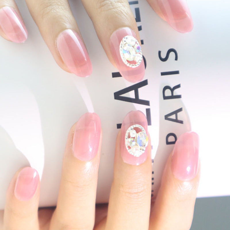Elegantes Press-On-Nagelkunst-Set mit Strassakzenten