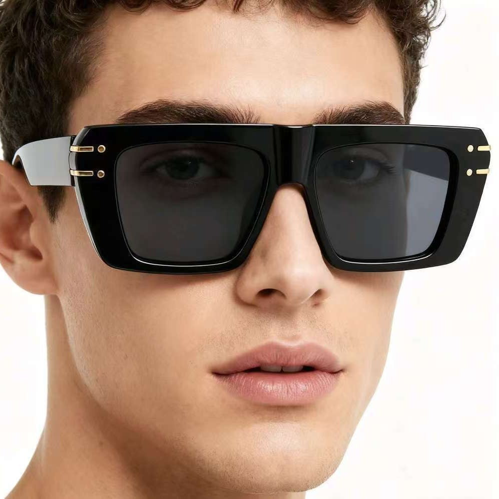 Damen modische quadratische Sonnenbrille mit glänzenden Akzenten Karnz