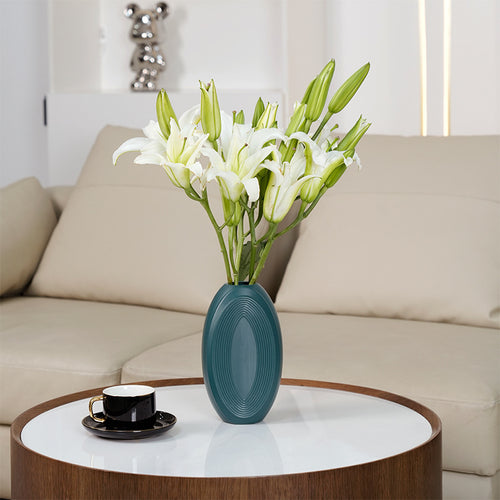 Texturierte ovale dekorative Vase Karnz